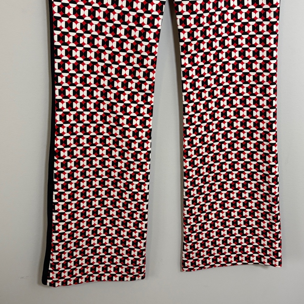 Anthropologie Maeve The Margot Kick Flare Pants Red Geometric Pull On Sz XS - Picture 10 of 15